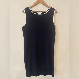 Plein Air - Ribbed Navy and White Dress